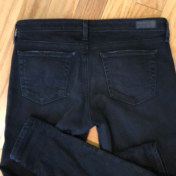 Distressed black AG skinny jeans. 31r - Picture 3 of 4